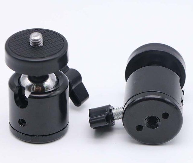 QUERPXAF Kamera Adapter Kugelkopf mit Schloss für DSLR Kameras und LED Licht Halterung, Schwarz - Bild 1