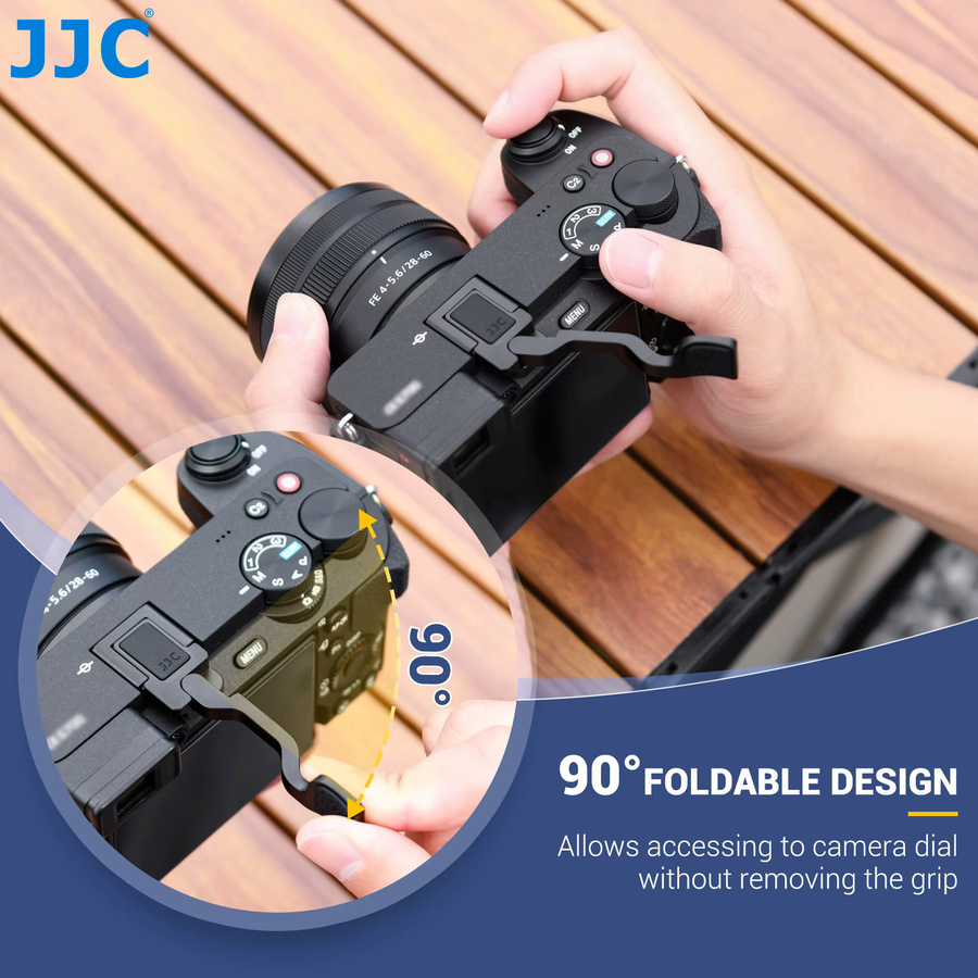 JJC Deluxe Metall Daumengriff für Sony A6700 Kamera in Schwarz - Bild 5