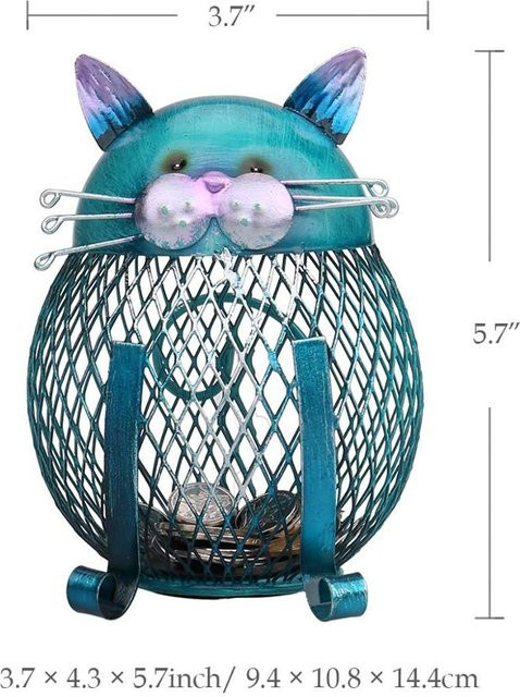Handgefertigte Tierfiguren Spardose aus Metall von Yiran Furniture in Braun im modernen Stil - Bild 1