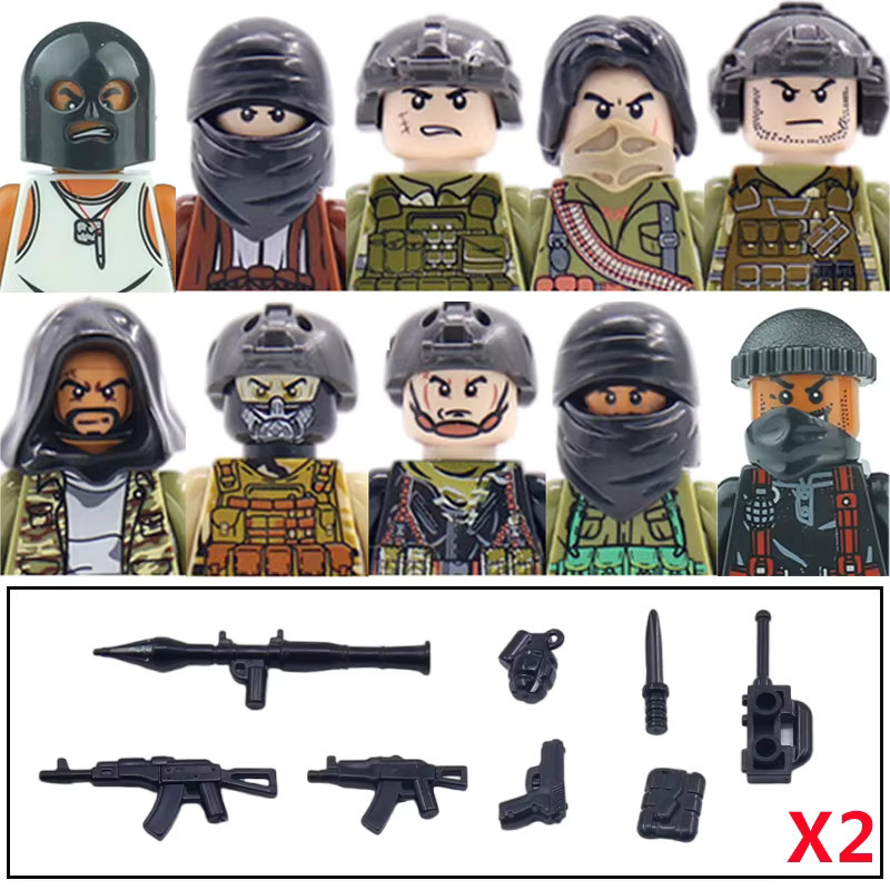 Semalam Stadt-Zubehör MOC Schurken-Gangster-Figuren, Bausteine - Bild 3