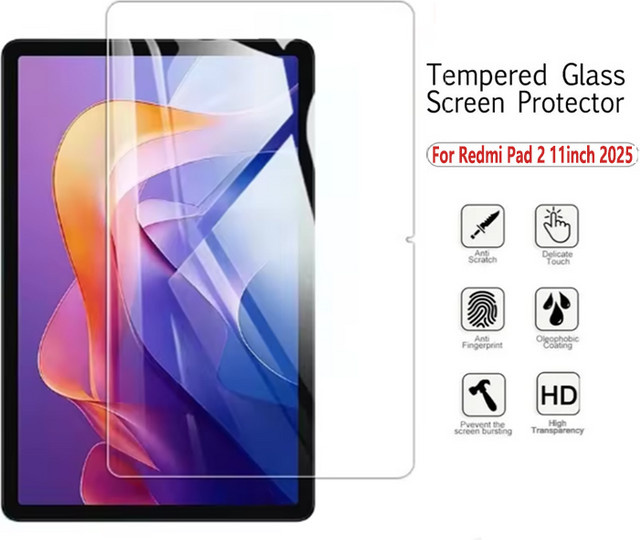 Xiaomi Redmi Pad 2 11 Zoll 2025 Displayschutzfolie aus gehärtetem Glas, HD, 9H Anti-Kratz, transparent - Bild 1