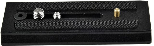 Manfrotto Schiebe-Schnellwechselplatte aus Aluminiumlegierung in Schwarz für Stativköpfe, B/T/H: 120 x 50 x 10 mm - Bild 1