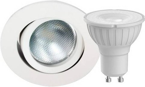 Megatron MT75412 LED-Einbauleuchte in Weiß, rund, mit GU10 Fassung und warmweißem Licht - Bild 1