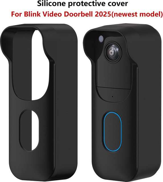 Blink Silikon-Schutzhülle für Video Doorbell 2025 mit Wetterschutz-Schirm in Schwarz - Bild 1
