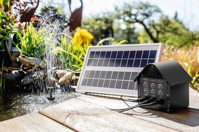 MAUK Solar-Teichpumpen-Komplett-Set mit LED und Fernbedienung - Bild 1