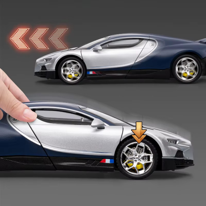 Tourbillon Supercar, Modellauto, 1:24, Metall, mit Licht und Sound, Blau - Bild 4
