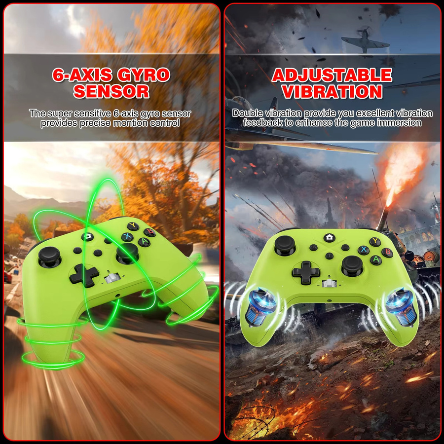 Bonacell Kabelloser Xbox Controller für Xbox One, Xbox Series X/S mit Sechs-Achsen-Gyro- und Turbo-Funktion - Bild 4