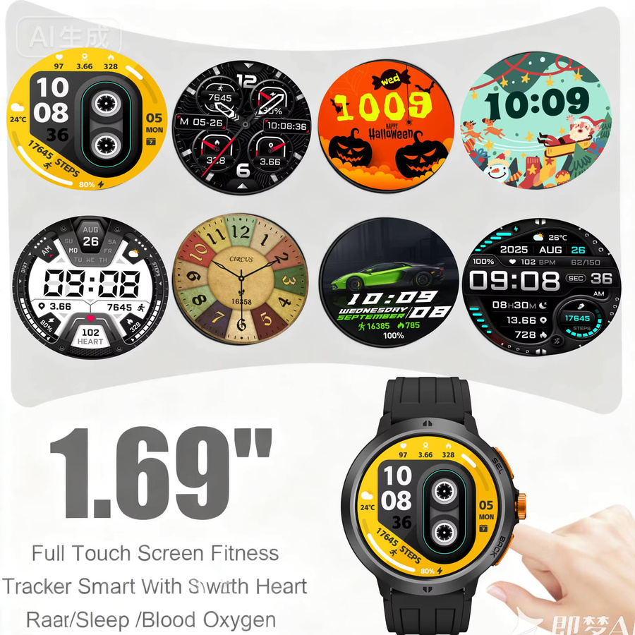 LEADOYS C33 Herren-Sport-Armbanduhr in Schwarz mit Musikfunktion und wasserfester Technologie für Schwimmen und Laufen - Bild 2