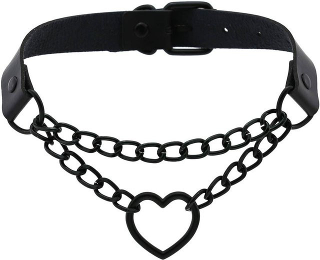 YIRAN Halskette, Leder, Schwarz, Punk, Unisex - Bild 1