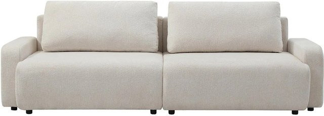 Schlafsofa Yokira Vente-unique in Beige mit Chenille-Stoff und Auszugsschublade, Breite: 256 cm - Bild 1