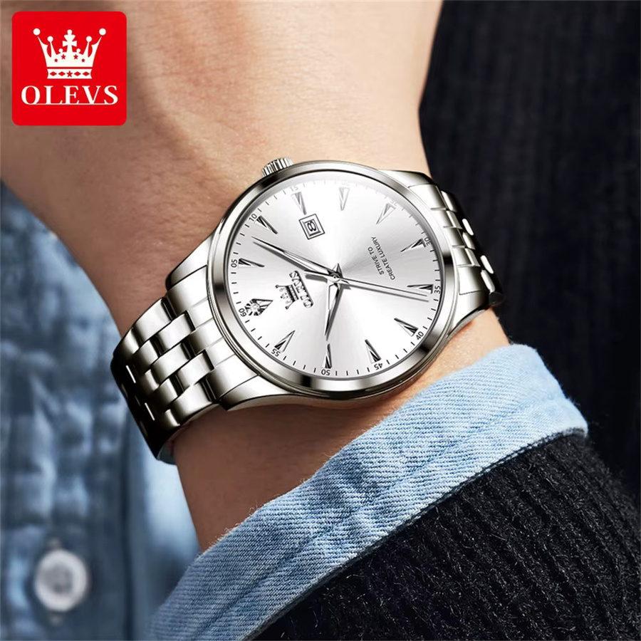 OLEVS Armbanduhr, Quarz, Edelstahl, Datum, Herren - Bild 2