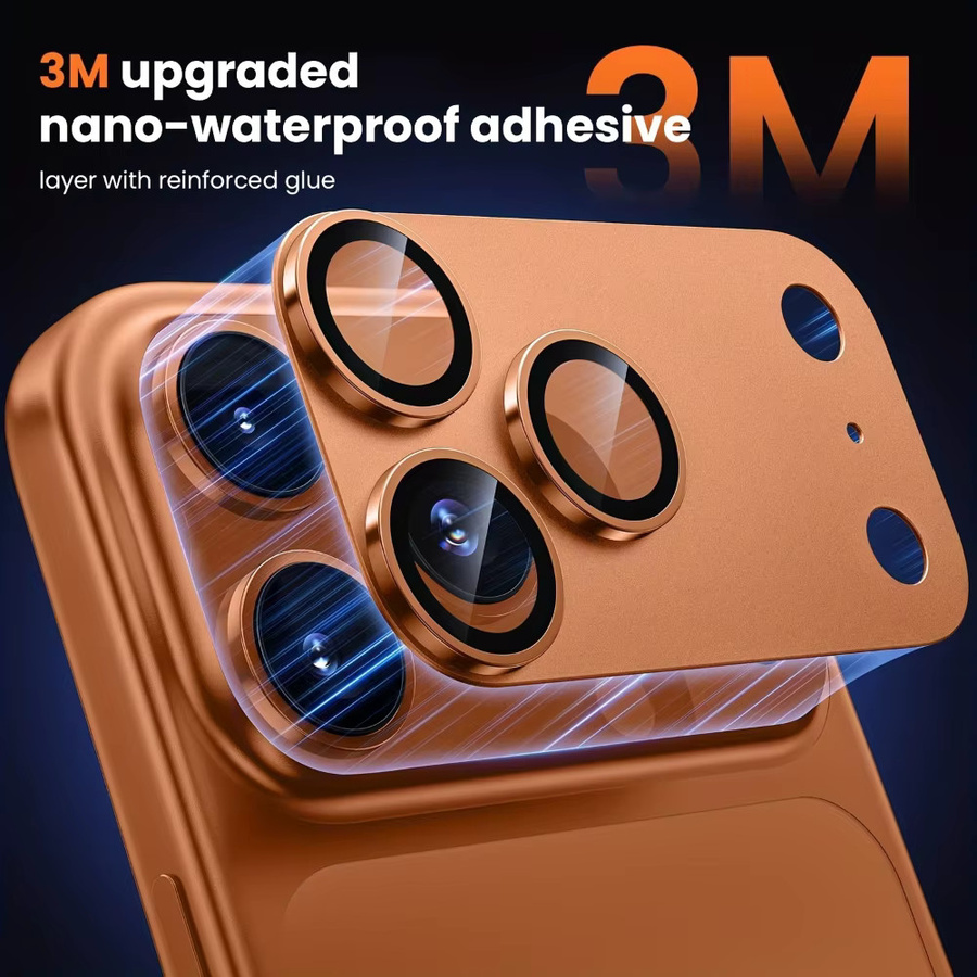 NNBILI 2er-Pack Metallring-Kameraobjektivschutz für iPhone 17 Pro Max und 17 Pro in Schwarz mit 9H+ Härte und Ultra HD Schutz - Bild 2