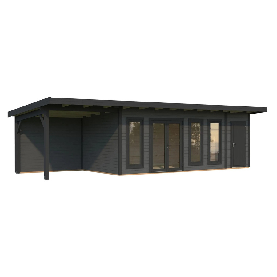 Palmako Holz-Gartenhaus Aurelia mit Pultdach in Dunkelgrau, B: 973 cm, T: 300 cm - Bild 2