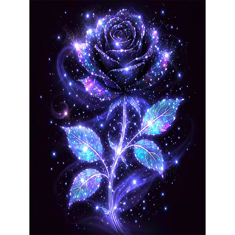 HUACAN Diamant-Kunstmalerei Rose Fantasieblume 5D DIY Diamant-Mosaik-Set in Multicolour, B/H: 30,0 x 20,0 cm - Bild 5