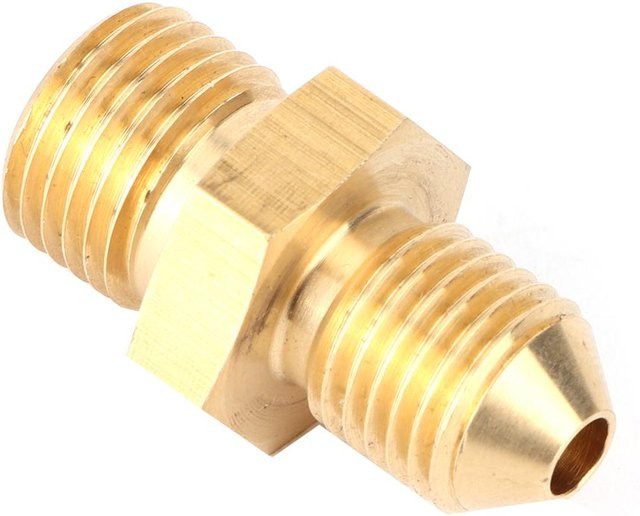Neoglint Messing Adapter Verbinder UNF Außengewinde auf AN4 1/2 20 Außengewinde in Gold für Öl Wasser und Gas mit 4mm Bohrung - Bild 1