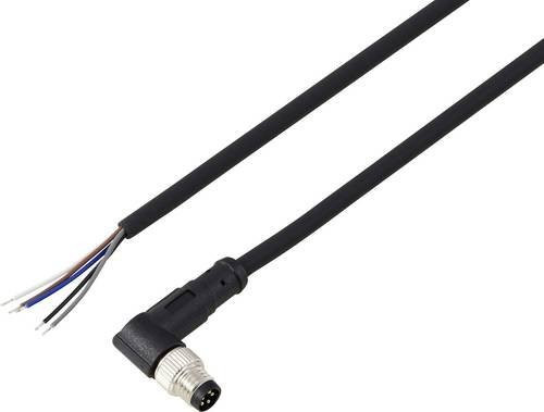 TRU COMPONENTS Anschlussleitung M8 x 1, 5-polig, gewinkelt, Schwarz, 2m - Bild 1