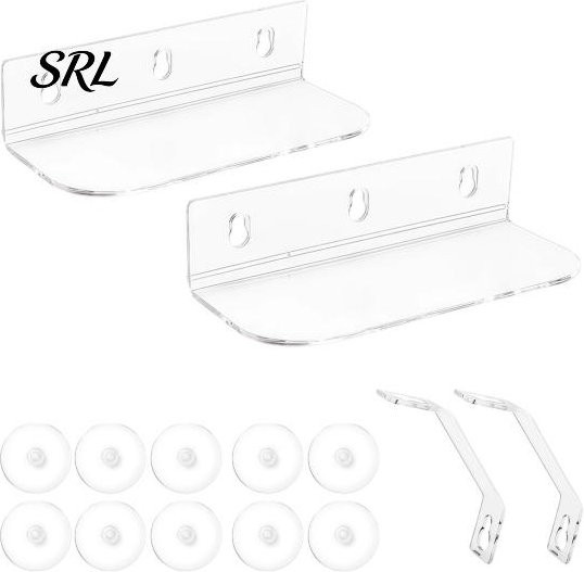 Zhangxiaoff Acryl-Saugnapf-Regal für Fensterbank und Wand, transparentes Pflanzenregal im minimalistischen Design, 2er-Set, B/H/T: 30,0 x 12,7 x 5,0 cm - Bild 1