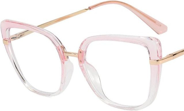 Katzenaugenbrille für Damen, Vollrand, Metall, Pink, Quadratisch - Bild 1