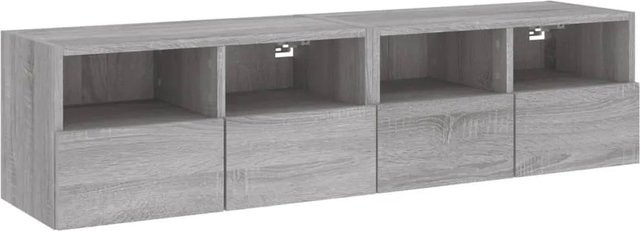 vidaXL TV-Wandschränke Set aus 2 Stück in Grau Sonoma, modernes Design für dein Wohnzimmer, B/T/H: 60 x 30 x 30 cm - Bild 1