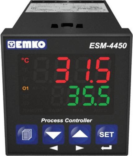Emko ESM-4450.2.20.2.1/00.00/0.0.0.0 Temperaturregler in Schwarz, 2-Punkt, Pt100, J, K, R, S, T, -200 bis 1700°C, Relais 5A - Bild 1