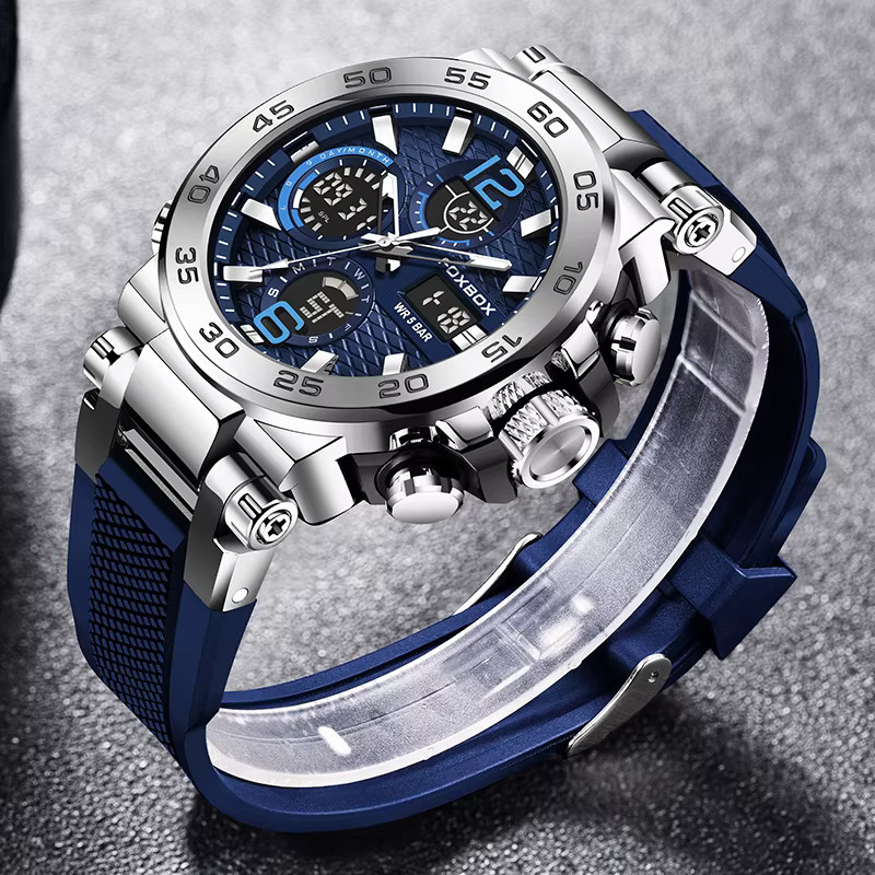 FOXBOX Armbanduhr, Digitaluhr, Quarz, Blau, Herren, 5 ATM - Bild 2