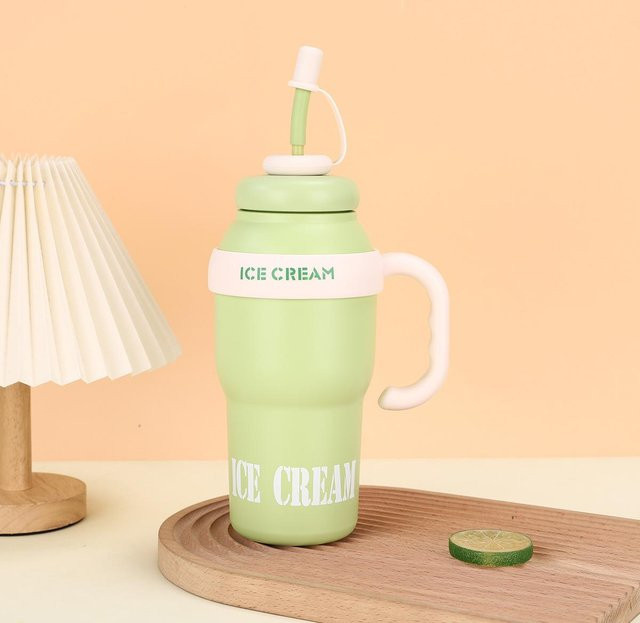 Yiran Furniture Edelstahl Thermosbecher Big MAC Griff Ice Bulba Cup mit 1000 ml Fassungsvermögen in verschiedenen Farben - Bild 1