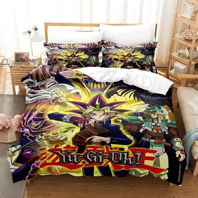 Yu Gi Oh Bettwäscheset mit 3D-Anime-Print von Binchi Fitness, 3-teilig, Mehrfarbig, B/H: 140 x 200 cm - Bild 1
