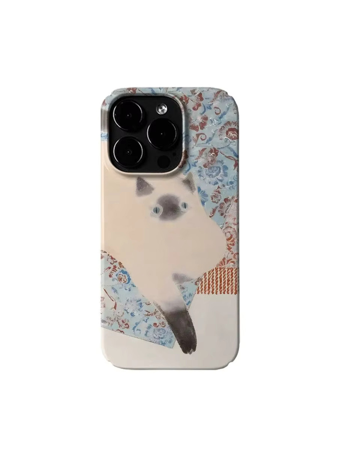 Handyhülle mit Vintage Siamkatze Ölgemälde Design von TROPLET in Multicolour für iPhone 11 bis iPhone 17 Pro Max Plus - Bild 4