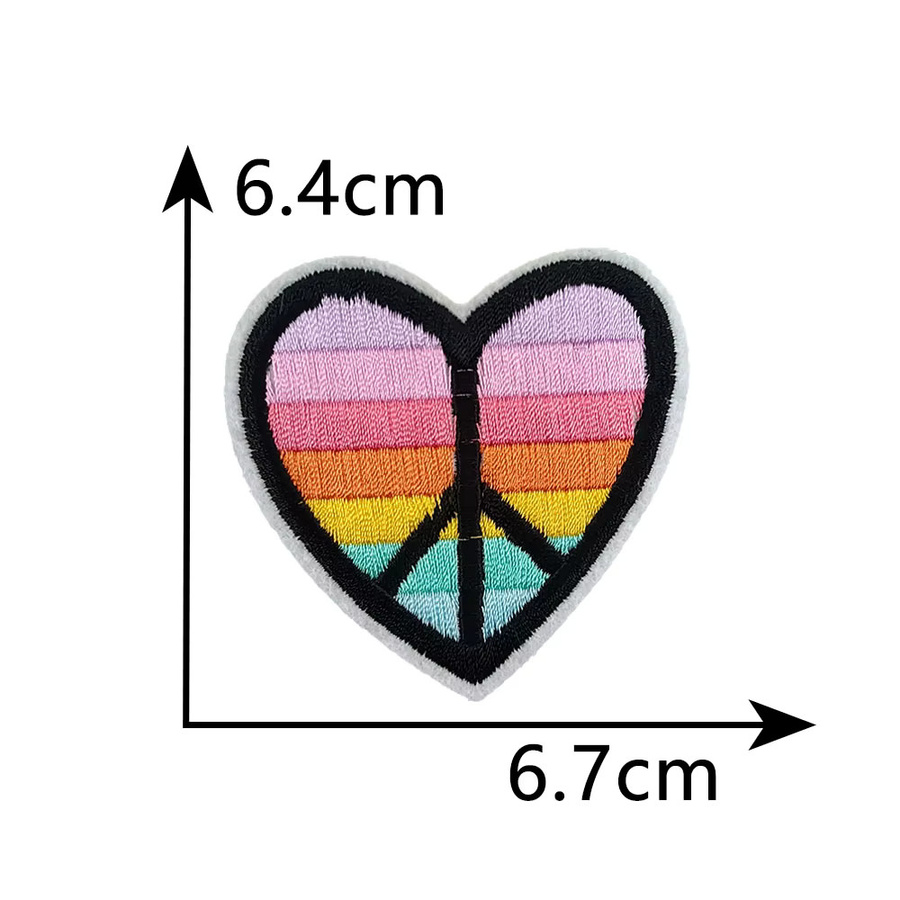 Herz Stickerei Bügelpatch in Multicolour für DIY Näharbeiten und Kleidung zur Reparatur - Bild 2