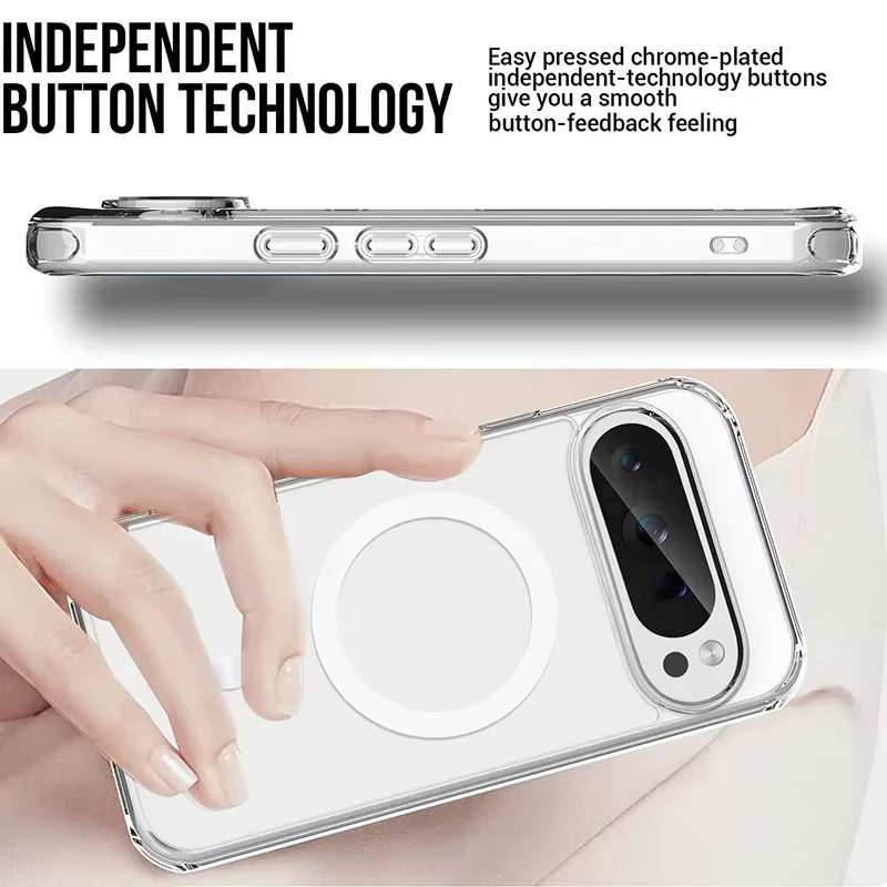 MagSafe Magnetische Hülle für Google Pixel 10 Pro XL 9 8 7 Ultra Slim Crystal Transparente TPU Schutzhülle - Bild 4