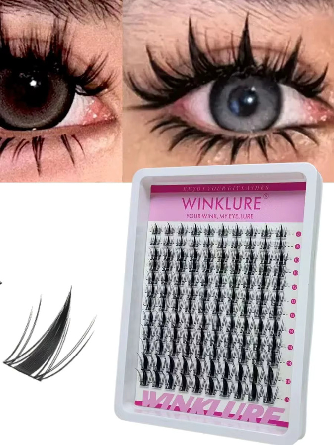 WINKLURE Fairy Lash Clusters Wimpernverlängerungen, 120 Stück, D-Curly - Bild 1