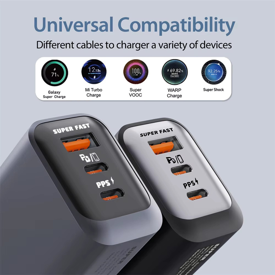MAEBOXY 150W Multi-Port USB-C Ladegerät in Schwarz und Grau für schnelles Laden von Honor, Huawei, Xiaomi und iPhone - Bild 2