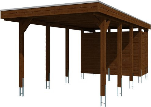 SKANHOLZ Carport Friesland Set 2, braun, B/T: 314 x 708 cm, Firsthöhe: 241 cm - Bild 1