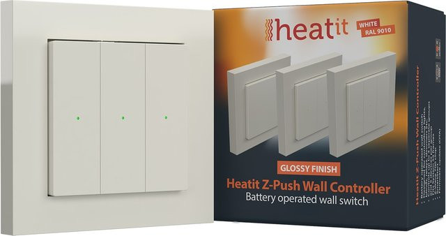 Heatit Z-Push Wall Controller Z-Wave 700er Serie, Weiß - Bild 1