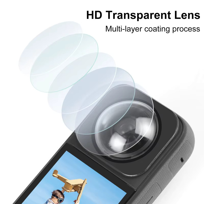 Insta360 X4 Objektivschutzfolie aus Glas, transparent, kratzfeste Schutzfolie für deine Action-Kamera - Bild 2