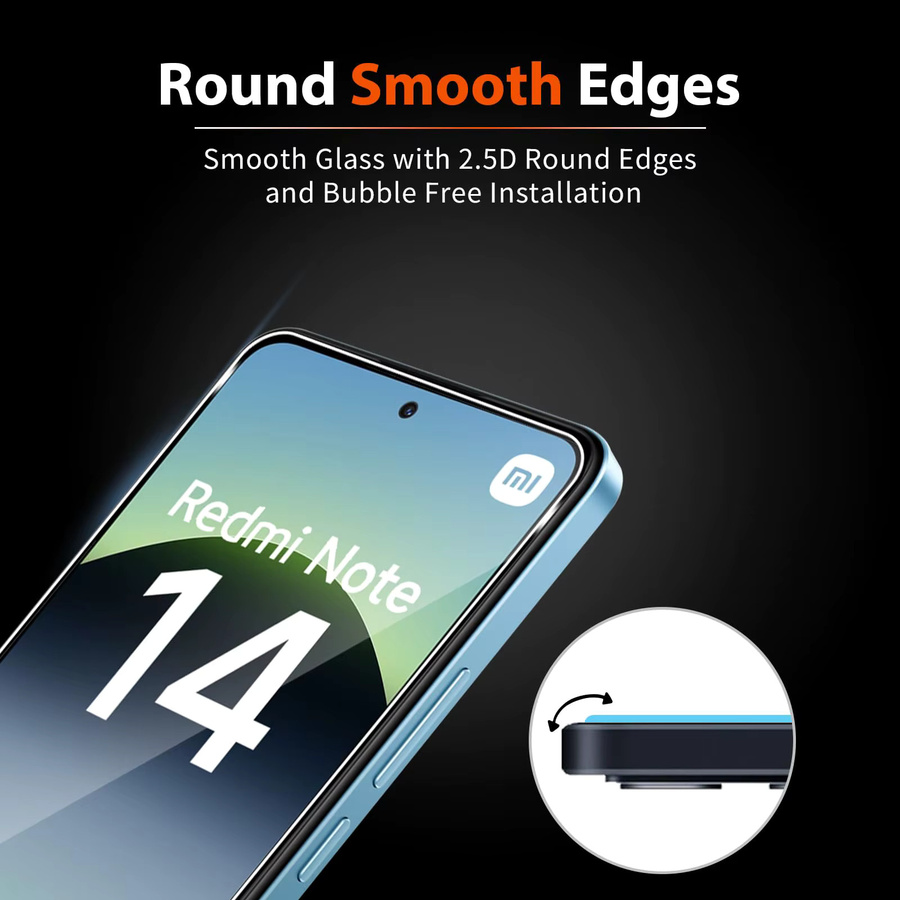 Set aus 2 bis 5 Displayschutzfolien aus gehärtetem Glas für Xiaomi Redmi Note 14S, Redmi Note 14 4G und Redmi Note 14 5G, transparent - Bild 3