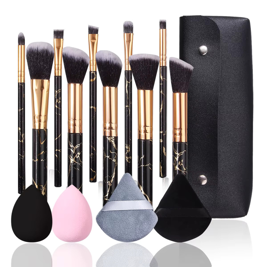 KOSSHOW Make-up Pinsel-Set mit Schwämmen und Tasche, 15-teilig, Unisex - Bild 6