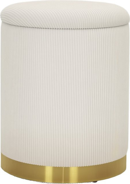 HOMCOM Sitzhocker mit Stauraum in Cremeweiß mit Kordoptik und Stahlboden, B/T/H: 36 x 36 x 44 cm - Bild 1