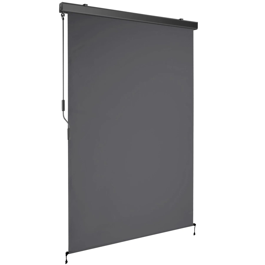 tectake Senkrechtmarkise Eloise mit Handkurbelmechanismus aus Polyester, Dunkelgrau, B/H: 120 x 250 cm - Bild 2