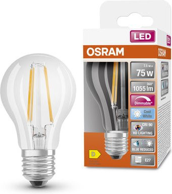 Osram LED Superstar+ Filament Lampe E27 dimmbar 7,5W 4000K Kaltweiß CRI90 - Bild 1