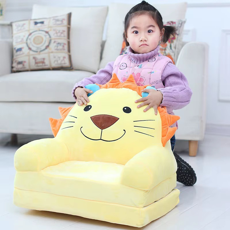 Ausklappbare 2-in-1 Kindercouch aus Plüsch mit abnehmbarem Bezug als bequemes Kleinkindsofa und Liege - Bild 2