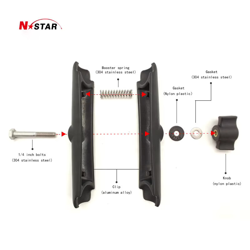 Nstar Doppel-Sockelarm aus Aluminiumlegierung in Schwarz, verstellbarer Kamera-Verlängerungsarm als RAM Mount Arm-Verbinder für 1-Zoll-Kugelhalterungskomponenten - Bild 1