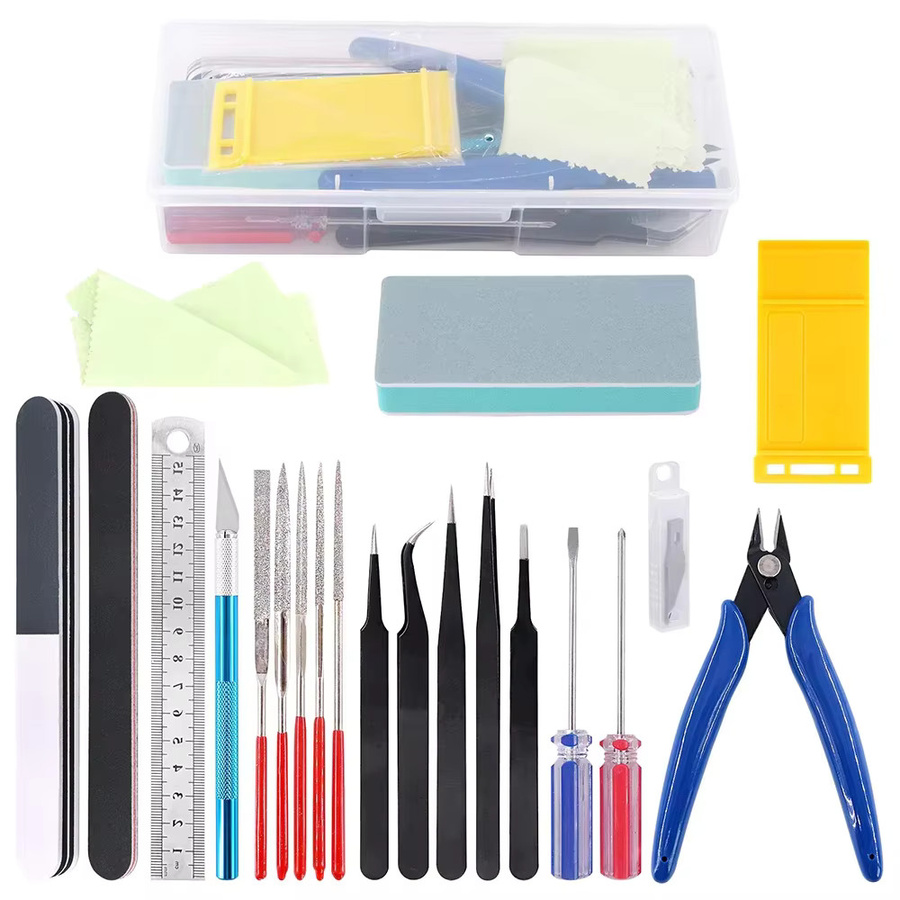 Umfassendes 3D-Drucker-Werkzeugset mit Trimmmesser, Schaber, Reinigungsnadel, Pinzette und Zange zur Entgratung und Nachbearbeitung - Bild 2