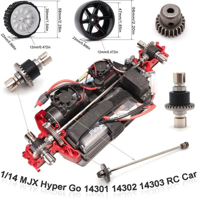 MJX Hyper Go 14301 14302 14303 RC Auto, Zubehör, 1:14, Metall, Gummi - Bild 1