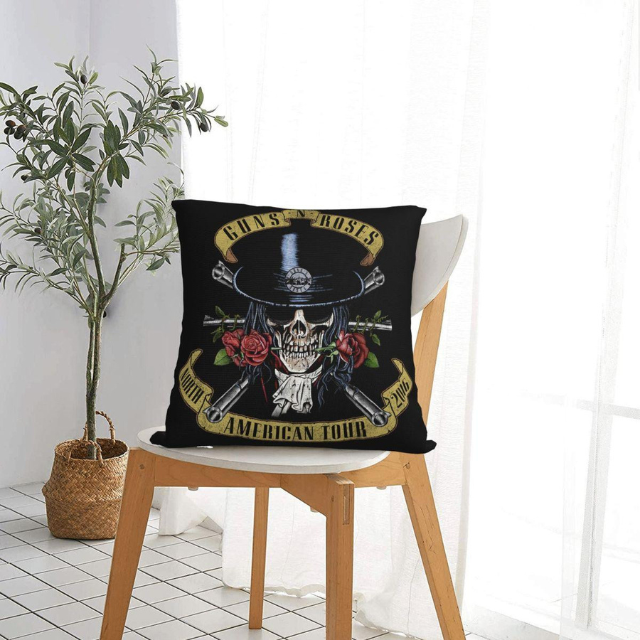 Guns N Rose Heavy Metal Steampunk Kissenbezug aus Peach Skin für Sofa und Wohnzimmer, B/T/H: 18 x 18 x 0 cm - Bild 1