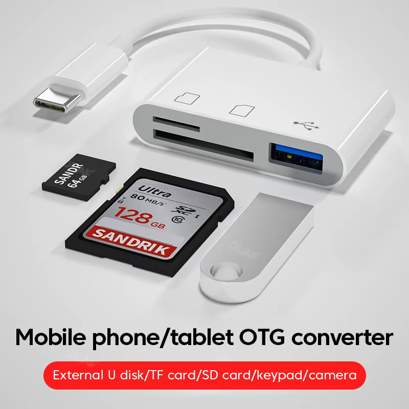 Elough USB-C Kartenleser für TF, CF und SD Speicherkarten in Schwarz - Bild 2