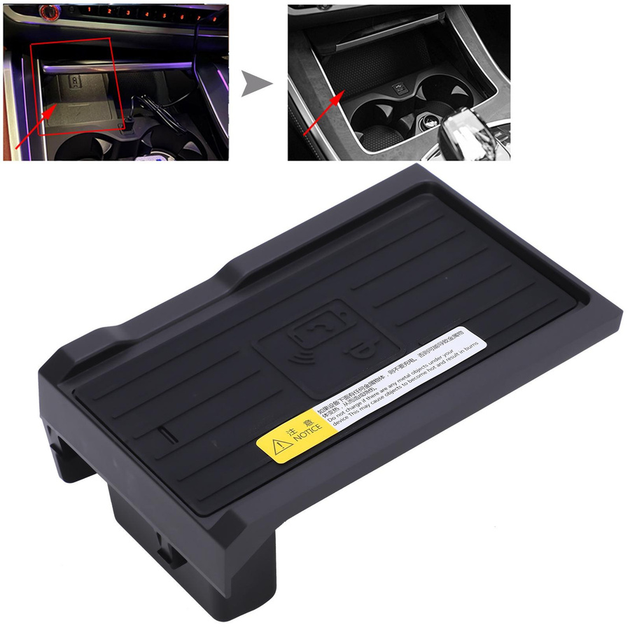Koogeelife 2-in-1 Kabellose Auto-Ladepad-Matte und Handyhalterung 15W in Schwarz für X5 G05 2019-2021 - Bild 5