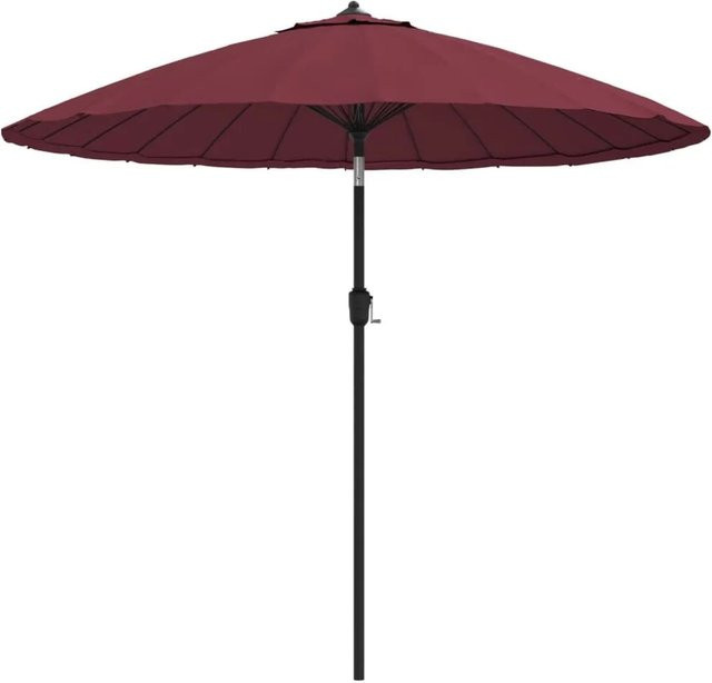 vidaXL Sonnenschirm mit Aluminium-Mast in Bordeauxrot mit Polyesterbespannung, Höhe: 270 cm - Bild 1