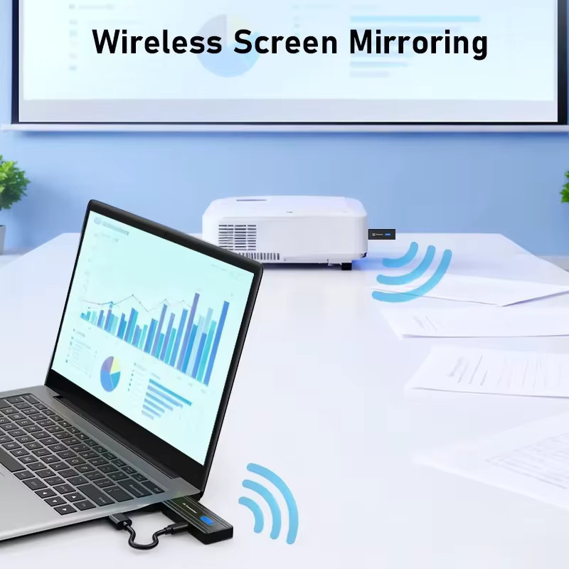 KEBIDUMEI Drahtloser HDMI Video Sender und Empfänger Extender, Media Streamer Display Adapter in Schwarz für Kamera, Laptop und PC zu TV - Bild 5