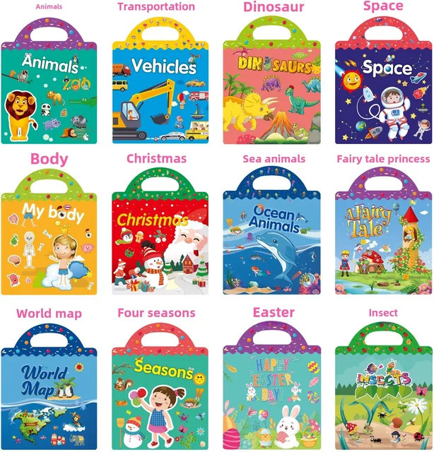 Wiederverwendbares Jelly-Stickerbuch, Lernspielzeug, multicolour - Bild 1